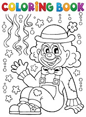 Image showing Coloring book with cheerful clown 4