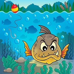 Image showing Piranha fish underwater theme 4