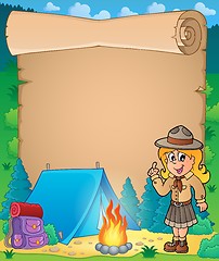 Image showing Parchment with advising scout girl