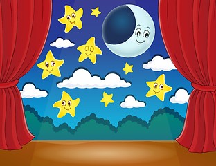 Image showing Stage with happy stars and moon