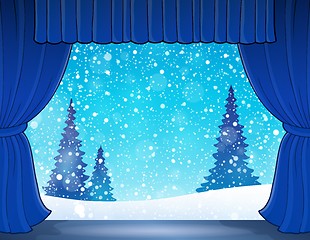 Image showing Stage with winter theme 1