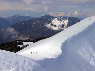 Image showing walking among mountains