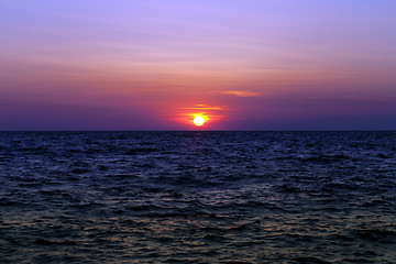 Image showing Sea at sunset