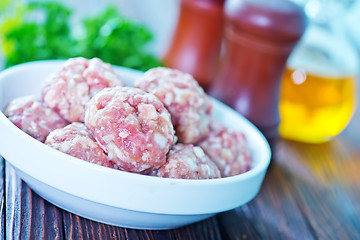 Image showing raw meatballs