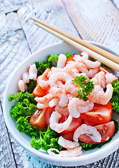 Image showing salad with shrimps