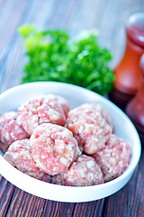 Image showing raw meatballs