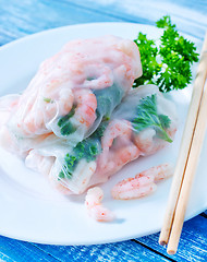 Image showing rolls with shrimps