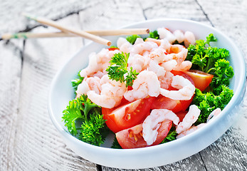 Image showing salad with shrimps