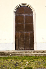 Image showing door italy  lombardy     in  the milano old   church   grass