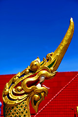 Image showing dragon  in thailand incision of the buddha gold  temple