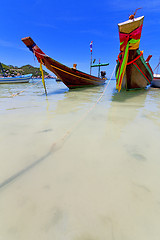 Image showing asia   the  kho tao bay isle white  beach    rocks house  anchor