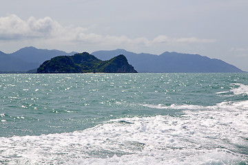 Image showing   blue lagoon  stone in  water   south china sea