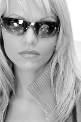 Image showing Woman posing in sunglasses