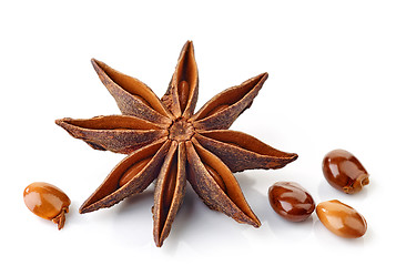 Image showing Star anise spice and seeds