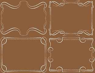 Image showing Set of vector framework. White on brown