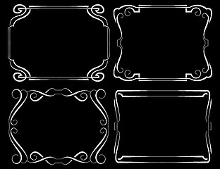 Image showing Set of vector framework. White on black