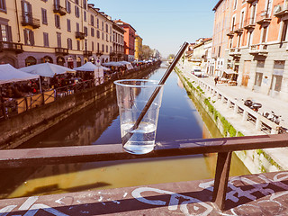 Image showing Retro look Naviglio Grande Milan