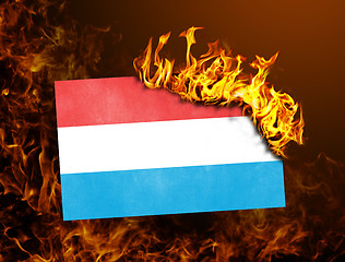 Image showing Flag burning - Luxembourg