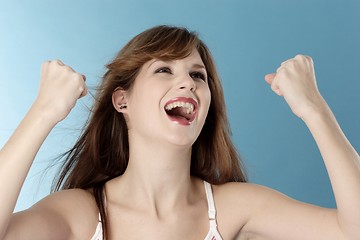 Image showing Woman jubilant