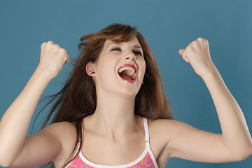 Image showing Woman looking jubilant