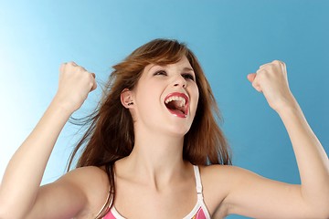 Image showing Woman looking jubilant