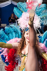 Image showing Girl dancing on the street of the city