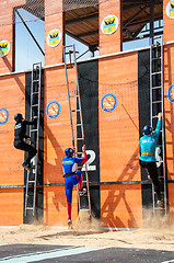 Image showing Fire fighter is competing