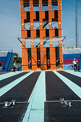 Image showing Fire fighter is competing