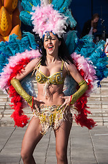 Image showing Girl dancing on the street of the city