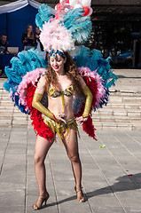 Image showing Girl dancing on the street of the city