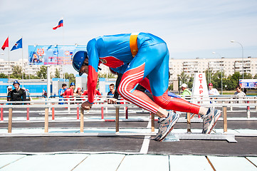 Image showing Fire fighter is competing