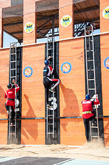 Image showing Fire fighter is competing