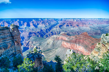 Image showing Grand Canyon sunny day with blue sky