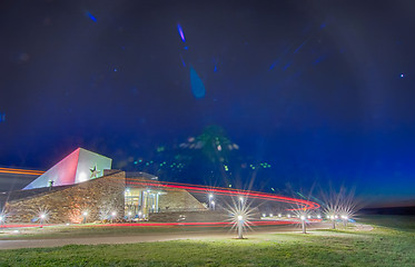 Image showing gray county texas safety rest area at night