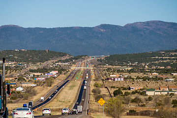 Image showing long highway stretch in the new mexico mountains