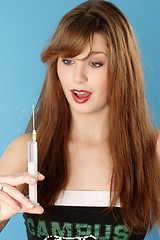 Image showing Woman with syringe