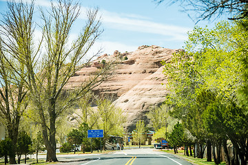 Image showing scenic rest area in new mexico off i-40 highway