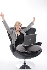 Image showing Businesswoman with laptop