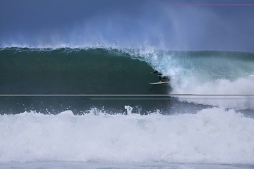 Image showing Surfer in a barrel