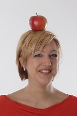 Image showing Woman with apple