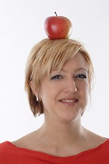 Image showing Woman with apple