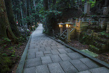 Image showing Path through a grave yard