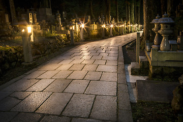 Image showing Path in a grave yard