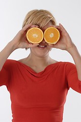 Image showing Woman with orange