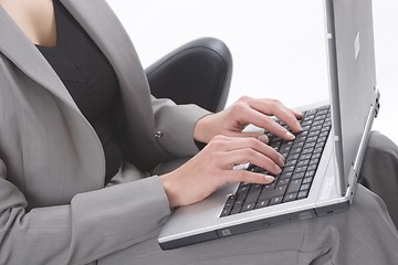 Image showing Businesswoman using laptop