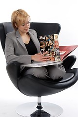 Image showing Businesswoman reading book