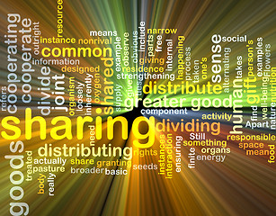 Image showing sharing wordcloud concept illustration glowing