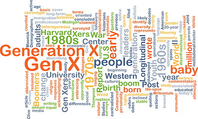 Image showing Gen X wordcloud concept illustration