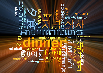 Image showing dinner multilanguage wordcloud background concept