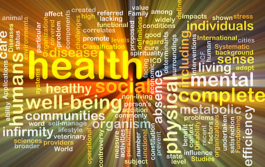 Image showing Health wordcloud concept illustration glowing